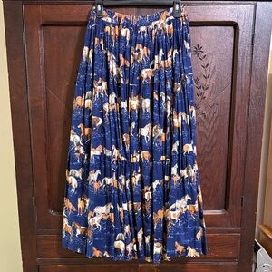 Vintage Liza Lynn ltd Horse Print Maxi Skirt